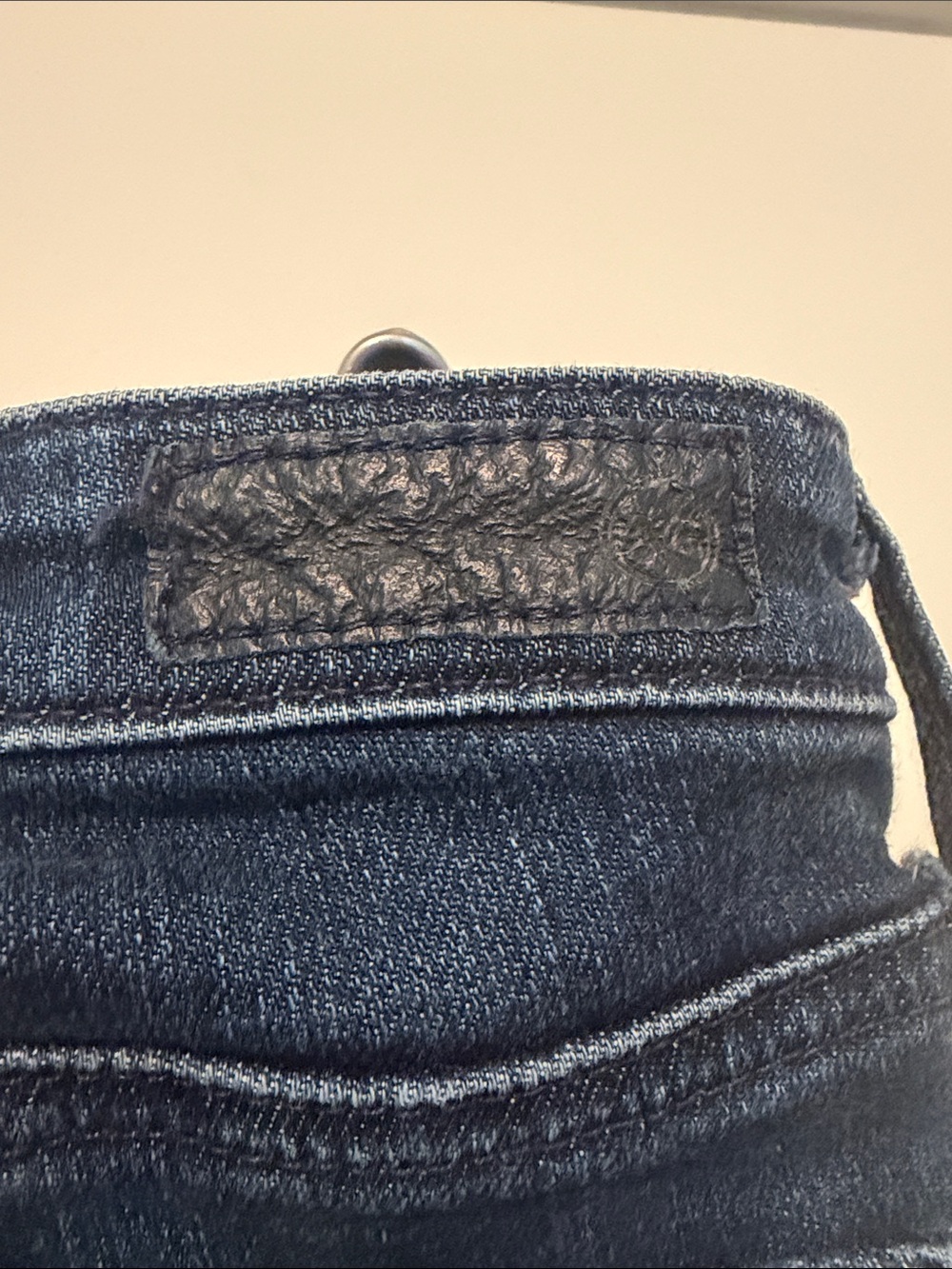 AG Adriano Goldschmied Y2K Low Rise Stevie Slim Straight Cuffed Dark Blue Jeans - Picture 7 of 9